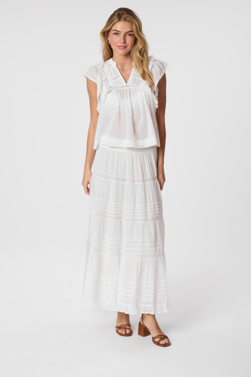 Felicia S Voile nederdel - hvid